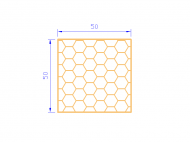 Perfil de Silicona PSE0,535050 - formato tipo Cuadrado Esponja - forma regular