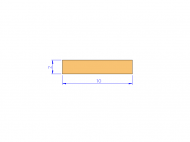 Perfil de Silicona PSTR40010020 - formato tipo Rectangulo - forma regular