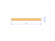 Perfil de Silicona PSTR601100080 - formato tipo Rectangulo - forma regular