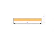 Perfil de Silicona PSTR700200020 - formato tipo Rectangulo - forma regular