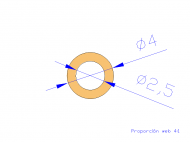 Perfil de Silicona TS400402,5 - formato tipo Tubo - forma de tubo