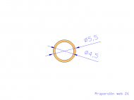 Perfil de Silicona TS4005,504,5 - formato tipo Tubo - forma de tubo