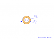 Perfil de Silicona TS400503 - formato tipo Tubo - forma de tubo