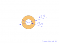 Perfil de Silicona TS4007,503,5 - formato tipo Tubo - forma de tubo