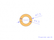 Perfil de Silicona TS4007,504,5 - formato tipo Tubo - forma de tubo