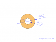 Perfil de Silicona TS4008,503,5 - formato tipo Tubo - forma de tubo