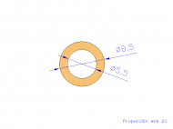 Perfil de Silicona TS4008,505,5 - formato tipo Tubo - forma de tubo