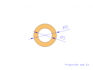 Perfil de Silicona TS400805 - formato tipo Tubo - forma de tubo