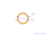 Perfil de Silicona TS400806 - formato tipo Tubo - forma de tubo