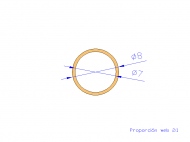 Perfil de Silicona TS400807 - formato tipo Tubo - forma de tubo