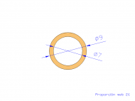 Perfil de Silicona TS400907 - formato tipo Tubo - forma de tubo