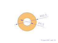 Perfil de Silicona TS4010,504,5 - formato tipo Tubo - forma de tubo