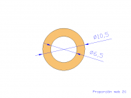 Perfil de Silicona TS4010,506,5 - formato tipo Tubo - forma de tubo