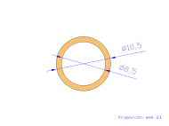 Perfil de Silicona TS4010,508,5 - formato tipo Tubo - forma de tubo