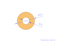 Perfil de Silicona TS401004 - formato tipo Tubo - forma de tubo