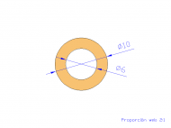 Perfil de Silicona TS401006 - formato tipo Tubo - forma de tubo