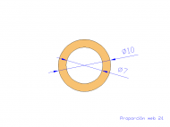 Perfil de Silicona TS401007 - formato tipo Tubo - forma de tubo