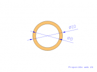 Perfil de Silicona TS401008 - formato tipo Tubo - forma de tubo