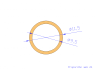 Perfil de Silicona TS4011,509,5 - formato tipo Tubo - forma de tubo