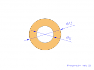 Perfil de Silicona TS401106 - formato tipo Tubo - forma de tubo