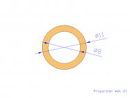 Perfil de Silicona TS401108 - formato tipo Tubo - forma de tubo