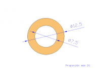 Perfil de Silicona TS4012,507,5 - formato tipo Tubo - forma de tubo