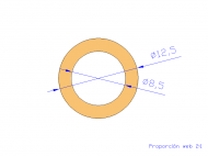 Perfil de Silicona TS4012,508,5 - formato tipo Tubo - forma de tubo