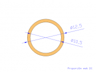 Perfil de Silicona TS4012,510,5 - formato tipo Tubo - forma de tubo