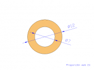 Perfil de Silicona TS401207 - formato tipo Tubo - forma de tubo