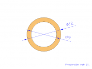 Perfil de Silicona TS401209 - formato tipo Tubo - forma de tubo