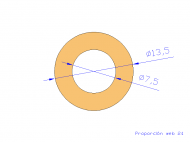 Perfil de Silicona TS4013,507,5 - formato tipo Tubo - forma de tubo