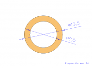 Perfil de Silicona TS4013,509,5 - formato tipo Tubo - forma de tubo