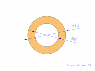 Perfil de Silicona TS401308 - formato tipo Tubo - forma de tubo