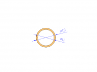 Perfil de Silicona TS401311 - formato tipo Tubo - forma de tubo