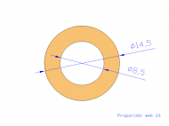 Perfil de Silicona TS4014,508,5 - formato tipo Tubo - forma de tubo