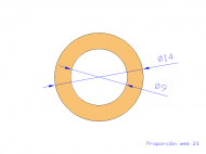 Perfil de Silicona TS401409 - formato tipo Tubo - forma de tubo