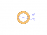 Perfil de Silicona TS401812 - formato tipo Tubo - forma de tubo