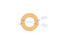 Perfil de Silicona TS4019,511,5 - formato tipo Tubo - forma de tubo