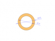 Perfil de Silicona TS402014 - formato tipo Tubo - forma de tubo