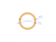 Perfil de Silicona TS402016 - formato tipo Tubo - forma de tubo