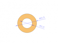 Perfil de Silicona TS4021,511,5 - formato tipo Tubo - forma de tubo