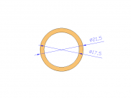 Perfil de Silicona TS4021,517,5 - formato tipo Tubo - forma de tubo