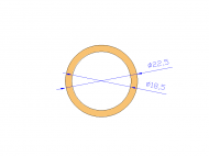 Perfil de Silicona TS4022,518,5 - formato tipo Tubo - forma de tubo