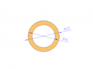 Perfil de Silicona TS402216 - formato tipo Tubo - forma de tubo