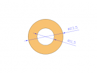 Perfil de Silicona TS4023,511,5 - formato tipo Tubo - forma de tubo