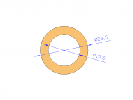 Perfil de Silicona TS4023,515,5 - formato tipo Tubo - forma de tubo