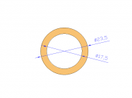 Perfil de Silicona TS4023,517,5 - formato tipo Tubo - forma de tubo