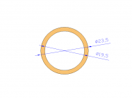 Perfil de Silicona TS4023,519,5 - formato tipo Tubo - forma de tubo