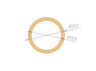 Perfil de Silicona TS4024,520,5 - formato tipo Tubo - forma de tubo