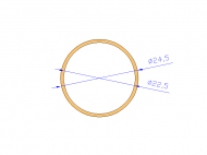 Perfil de Silicona TS4024,522,5 - formato tipo Tubo - forma de tubo